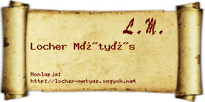 Locher Mátyás névjegykártya